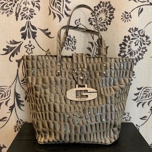 Fabulous Guess Crocodile Handbag w/ BLING Monogram